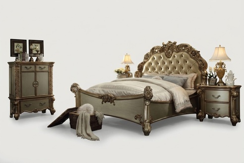 Design Luxus Schlafzimmer Set Bett 2x Nachttische Kommode Garnitur Betten Hotel