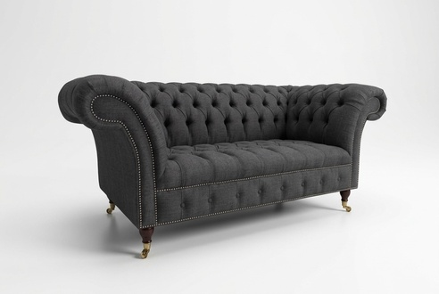 Design Luxus Sofa 2 Sitzer Couch Polster Klassische Textil Sofas Chesterfield