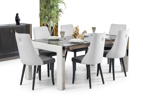 Design Luxus Tische Esszimmer Italienische Möbel Tisch Lehnstuhl 6x Stühle Neu