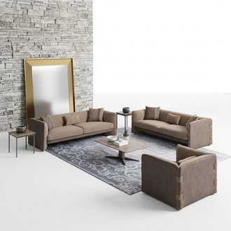 Design Luxus Wohnzimmer 6tlg Garnitur Polstermöbel Einrichtung Dreisitzer Sofas