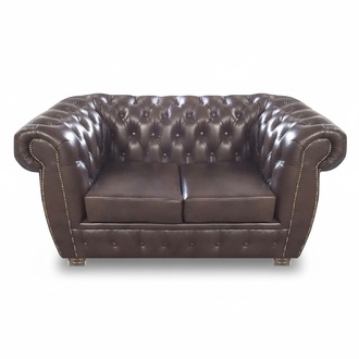 Design Polstermöbel Sofa Zweisitzer Couch Braun Chesterfield Möbel Sitz Neu