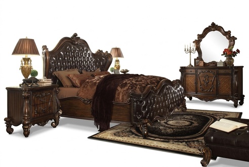 Design Schlafzimmer 5 tlg. Schlafzimmer Komplett Set Bett Nachttisch Kommode Neu