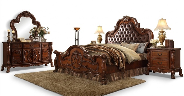 Design Schlafzimmer 5 tlg. Schlafzimmer Komplett Set Bett Nachttisch Kommode Neu