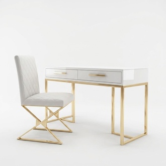 Design Sekretär Luxus Schreib Tisch Büro Möbel Edelstahl Hochglanz Tische