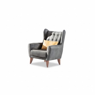 Design Sessel 1 Sitzer Luxus Relax Textil Grau Sessel Wohnzimmer Club Hotel
