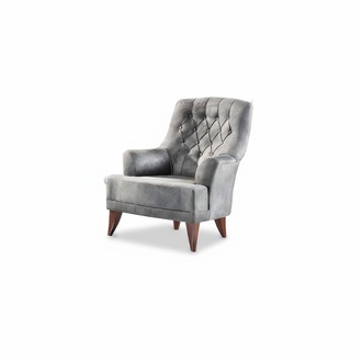 Design Sessel 1 Sitzer Luxus Relax Textil Grau Sessel in Wohnzimmer Club Lounge