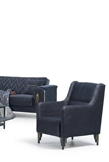 Design Sessel Grau Polstermöbel Wohnzimmer Polstersessel Modern Sitz