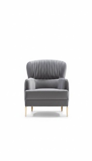Design Sessel Grau Wohnzimmer Sitz Polster Einsitzer Lounge Club Möbel