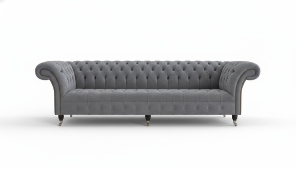 Design Sofa 4 Sitzer Couch Polster Luxus Klassische Textil Sofas Chesterfield