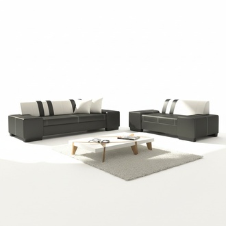 Design Sofagarnitur 3+2 Couch Polster Sitz Leder Textil Garnituren Komplett Set