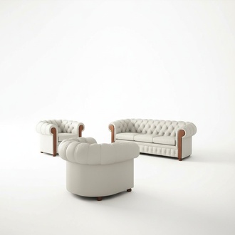 Design Sofagarnitur Chesterfield 3+1+1 Set Sofa Sessel Couch Polster Set