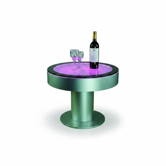 Design Tisch Couchtisch Wasser Säulen Säule Sofa Tische LED Beleuchtet Water Neu