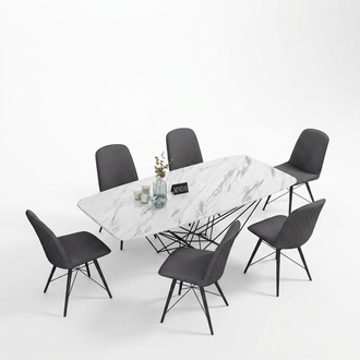 Design Tisch Esstisch Metall Tische Büro Konferenz Esszimmer Essbereich Designer