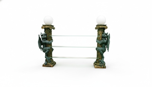 Design Vitrine Regal Glas Säule Vitrinen Regale Dekofiguren Schrank Lampe