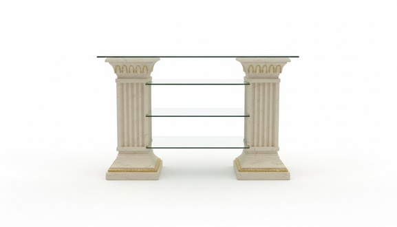 Design Vitrine Regal Glas Säule Vitrinen Regale TV Schrank Wohnzimmer