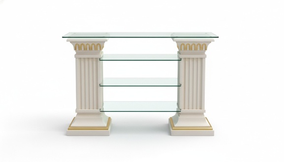 Design Vitrine Regal Glas Säule Vitrinen Regale TV Schrank Wohnzimmer