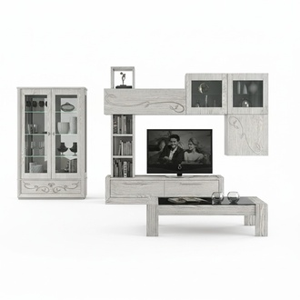 Wandschrank Regale Design Wohnzimmer Holz Schränke Vitrine Wandregale Italien neue Möbel