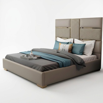 Designer Bett 180x200 Leder Hotel Metall Betten Doppel Schlaf Zimmer Luxus Ehe