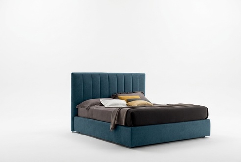 Designer Bett Schlafzimmer Betten Textil Hotel Luxus Polster Sitz Stoff Italien