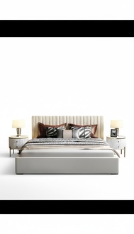 Designer Bett Schlafzimmer Doppelbett Betten Leder Hotel Luxus Polster 160/180cm