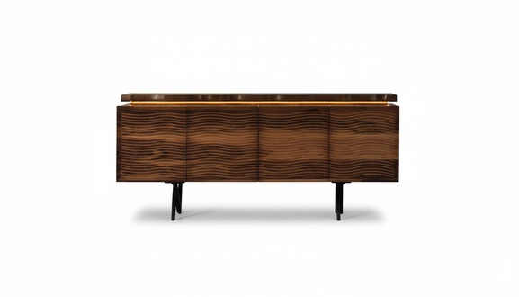 Designer Braune Holz Kommode Luxuriöses Sideboard Esszimmer Holzschrank