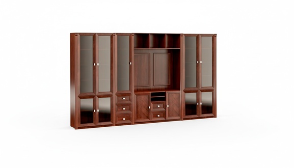 Designer Brauner Büroschrank Luxuriöser Glastürenshrank Moderne Möbel