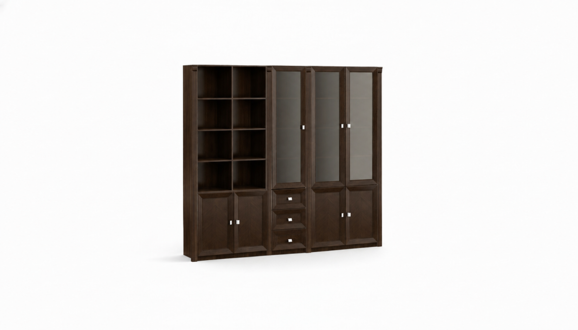 Designer Brauner Büroschrank Massivholz Aktenschrank Robuster Schrank