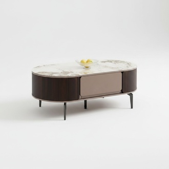 Designer Brauner Couchtisch Wohnzimmer Holz Möbel Beistelltisch Neu