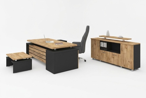 Designer Büromöbel Luxus Arbeitszimmer Set Modernes Designer 3tlg