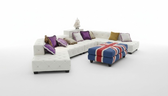 Designer Chesterfield Ecksofa Luxus Couch Polster Ledersofa Wohnlandschaft Sofa