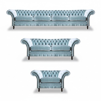 Designer Chesterfield Sofagarnitur Moderner Viersitzer Polster Sessel