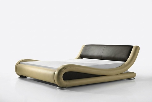 Designer Ehebett Polsterbett Doppelbett Bett Schlafzimmer Lederbett Neu Betten