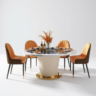 Designer Ess Zimmer Stuhl Set Tische Sessel 4x Stühle Tisch Garnitur Gruppe Neu