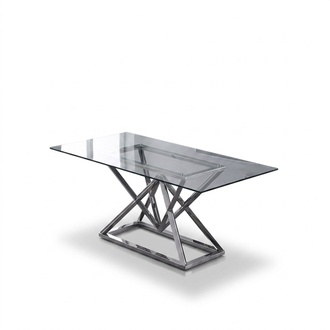 Designer Esszimmer Moderner Glastisch Edelstahltische Edelstahlgestell