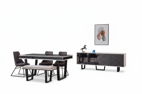 Designer Esszimmer Set 10tlg Luxus Möbel stilvoll Essgruppe Anrichte