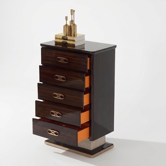 Designer Hoch Schrank Kommode Kommoden Luxus Schränke Side Low Board Edel Holz