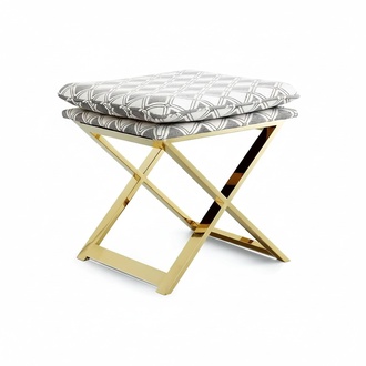 Designer Hocker Polsterhocker Fuß Ablage Möbel Wohnen Sitzbänke Sitz