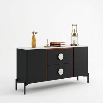 Designer Italienische Kommode Anrichte Schrank Regal Metall Luxus Wohn Zimmer