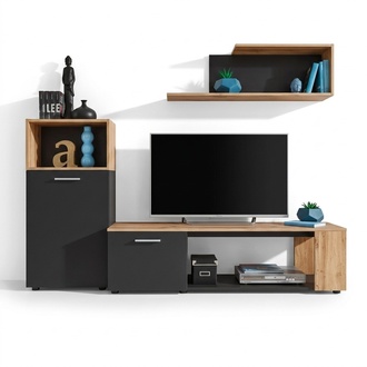 Designer Komplett Wohnzimmer Luxus Wohnwand Modern Holz Einrichtung