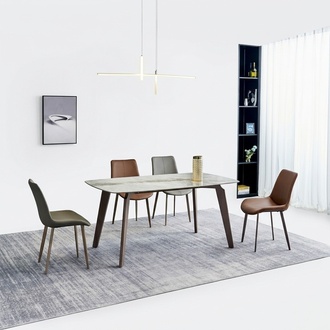 Designer Küchentisch Moderne Esszimmermöbel Esstisch 4x Stühle 5tlg Set