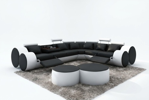 DESIGNER LEDERCOUCH ECKSOFA WOHNLANDSCHAFT MADE IN EU LEDERSOFA ECKCOUCH SOFA !!