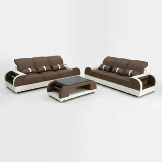 Designer Möbel Moderne 3+3 Sitz Sofagarnitur Set Couch Sitz Sofa Ledersofa Neu