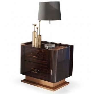 Designer Nacht Tisch Konsole Luxus Nachttische Konsolen Beistell Metall Leder