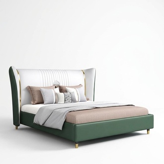 Designer Polster Doppelbett Betten Bett Schlafzimmer Ehebett Textil Leder Neu !