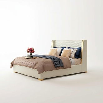 Designer Polsterbett Bett Stoff Betten Holz Luxus Ehebett 180x200cm Doppelbett