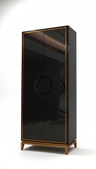 designer Schlaf Zimmer Schrank Glas Schränke Wand Kleider Luxus Edelstahl Holz