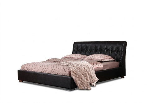 Designer Schlafzimmer Doppelbett Bett Betten Leder Hotel Luxus Polster