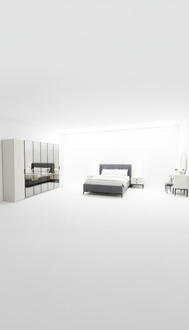 Designer Schlafzimmer Set Bett 2x Nachttische Kleiderschrank Neu und Luxuriös