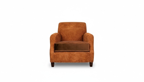 Designer Sessel 1 Sitzer Leder Textil Luxuspolster Chesterfield Hellbraun