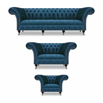 Designer Set 3tlg Modern 2x Sofas Garnitur Sessel Modern Sitzmöbel Chesterfield